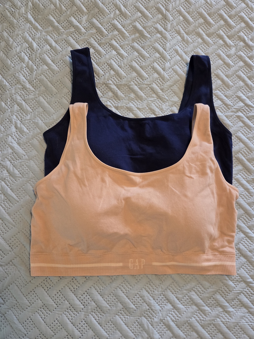 GAP + Fruit of the Loom Sports Bras Peach Navy Gray Cream Seamless Pullover XXL